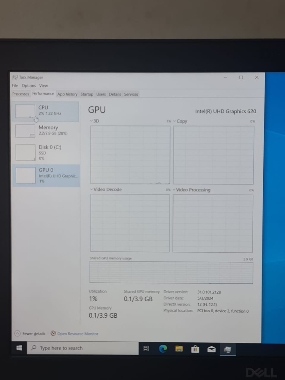 Dell Latitude E5590 Corei5 – 8350U – 8G Ram – 256G SSD – screen 15.6