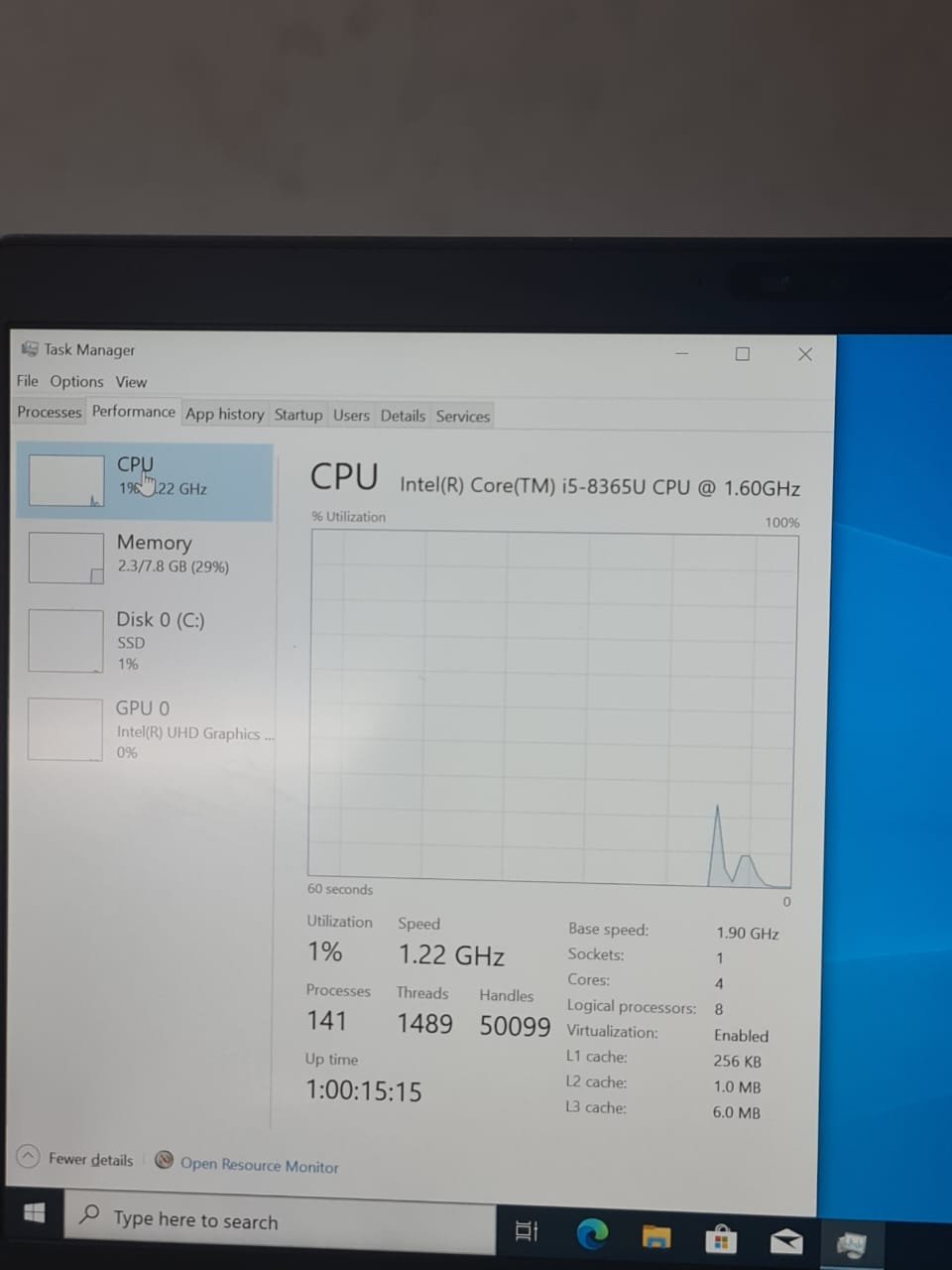Dell Latitude 5400 Intel Core I5-8365U 8GB Ram 256GB SSD Intel UHD Graphics 620 14″ Inch FHD